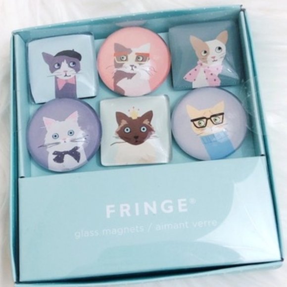 Fringe Other - Set of 6 Fringe glass cat magnets